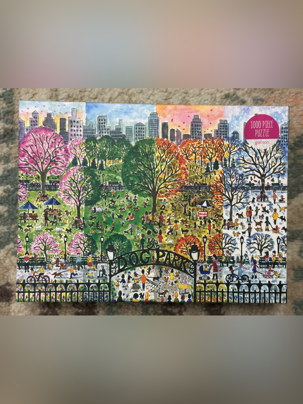 Galison Puzzle Dog Park In Four Seasons